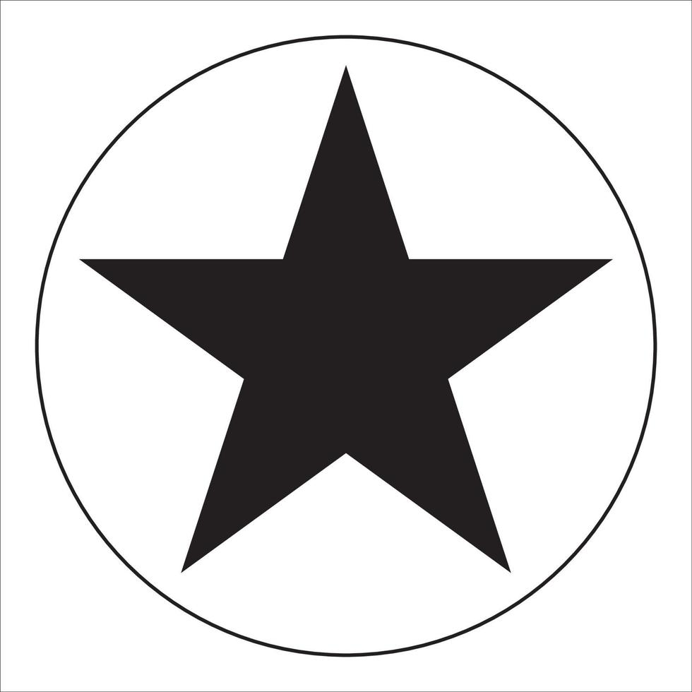 black star in circle on white background vector