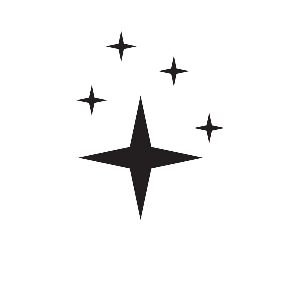 black stars scattered on a white background vector