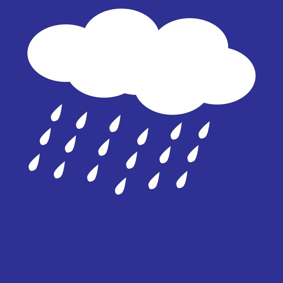 white rain cloud illustration on blue background vector