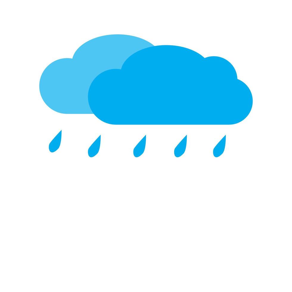 ilustración de nube de lluvia sobre fondo blanco vector