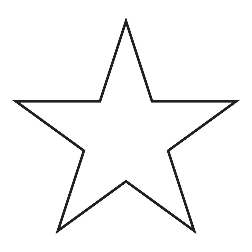 black line star outline illustration on white background vector