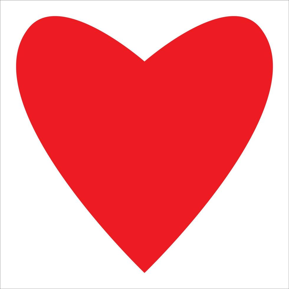 red heart on white background vector