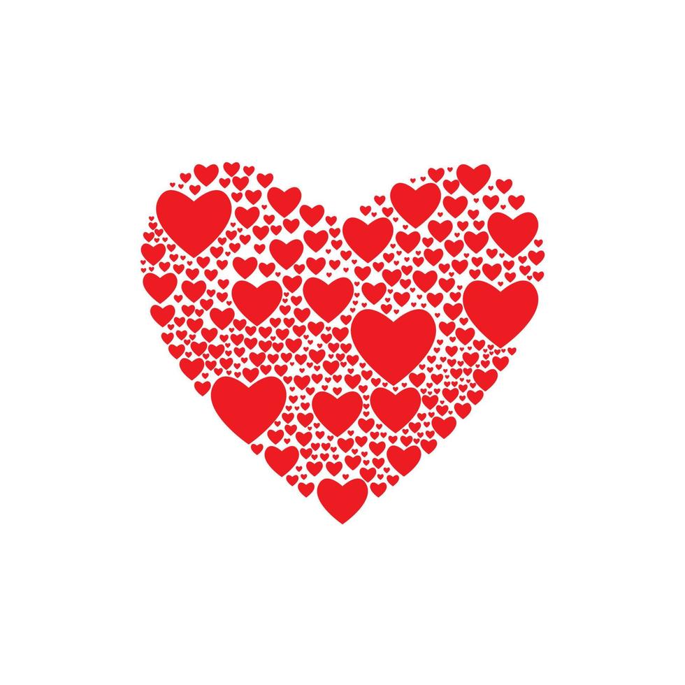 collection of pictures of hearts that make up a big heart on a white background vector
