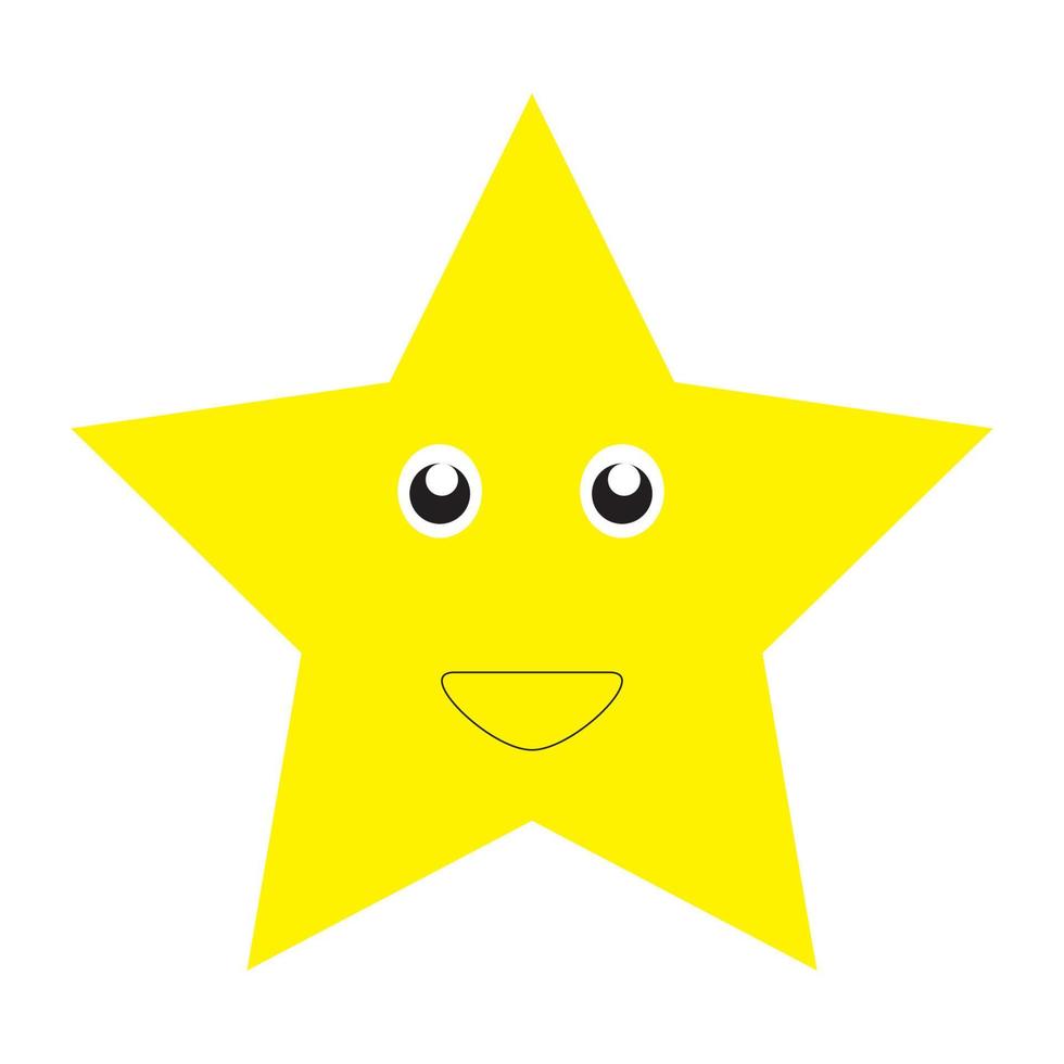 illustration of a smiling yellow star on a white background vector
