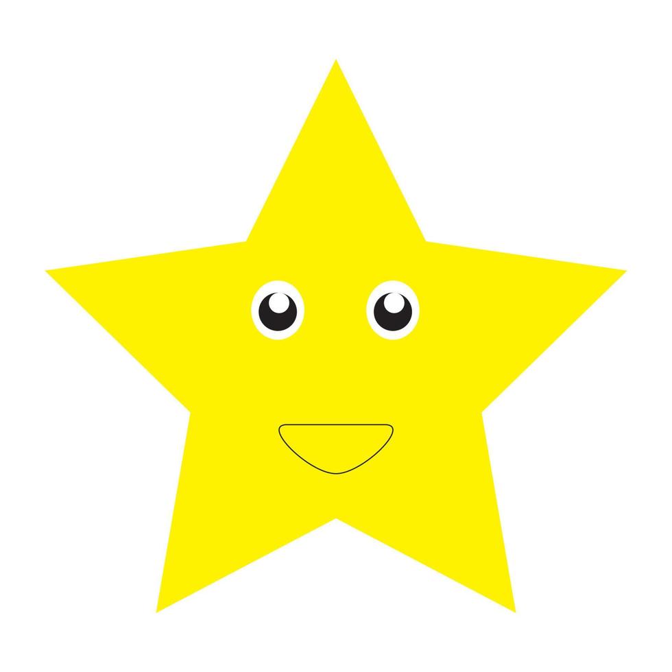 illustration of a smiling yellow star on a white background vector