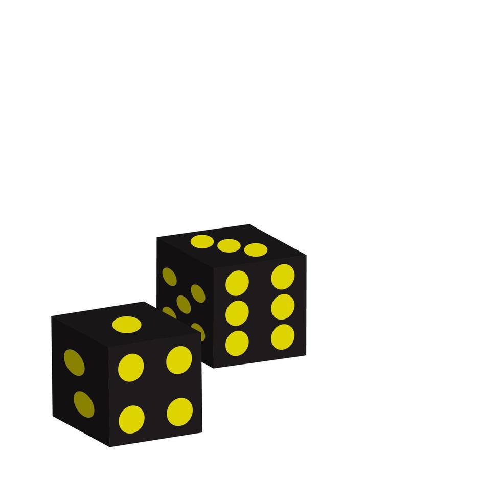 two black dice with a copy space area on a white background vector