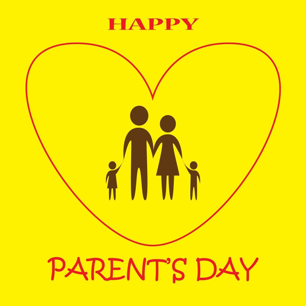 world parents day illustration on yellow background vector