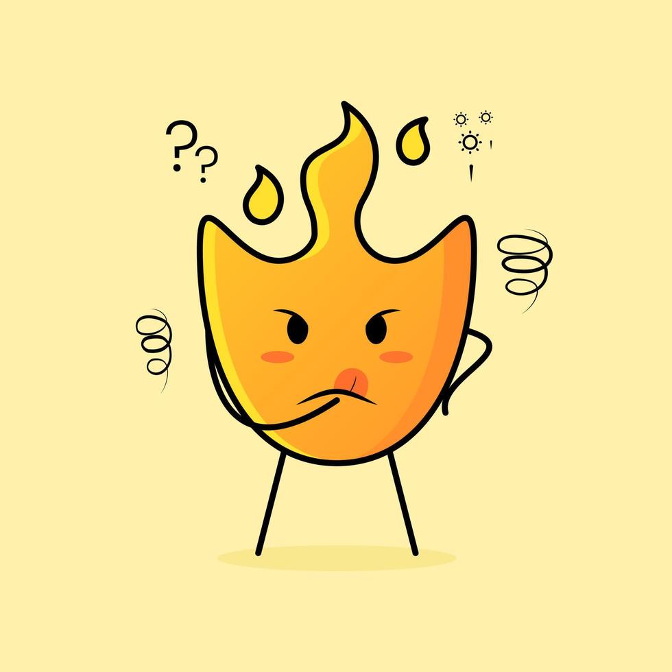 cute fire cartoon with thinking expression. hand on chin and tongue sticking out. suitable for logos, icons, symbols or mascots 8891242 Vector Art at Vecteezy cute fire cartoon with thinking expression. hand on chin and tongue sticking out. suitable for logos, icons, symbols or mascots 8891242 Vector Art at Vecteezy