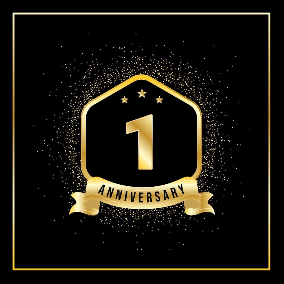 1 Years Anniversary Vector Tempalate for Greeting Card, Poster, Banner, or Print. VEctor Eps10