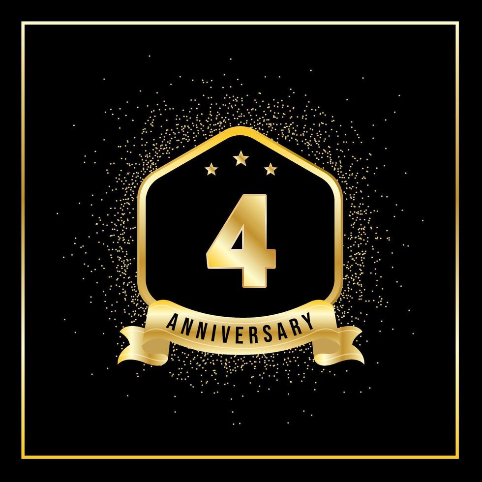 4 Years Anniversary Vector Tempalate for Greeting Card, Poster, Banner, or Print. VEctor Eps10
