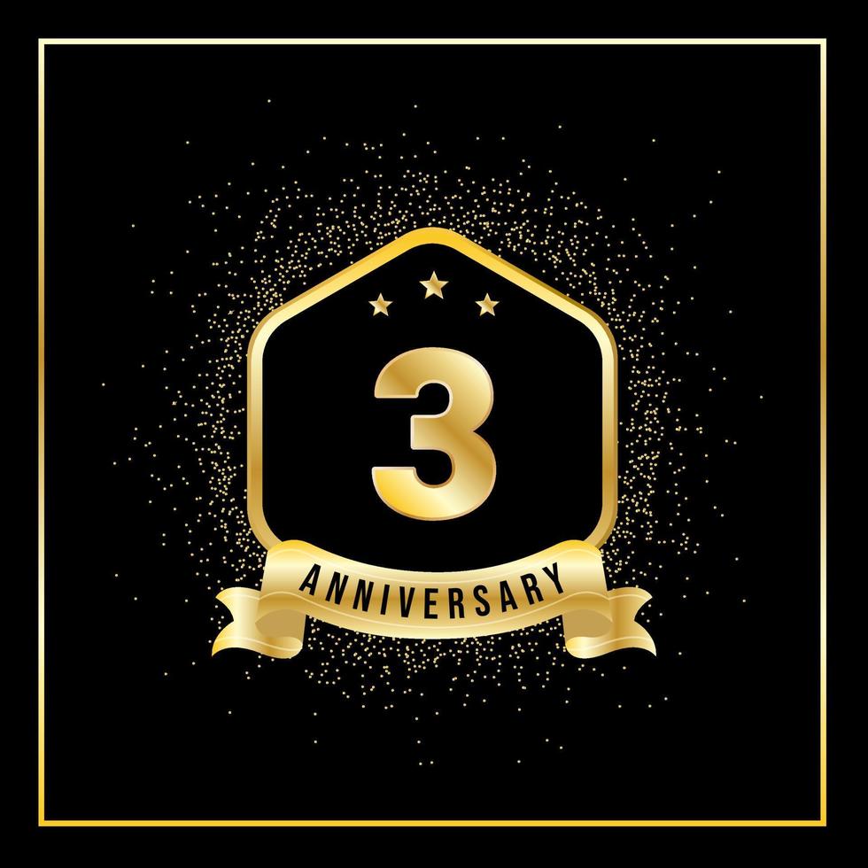 3 Years Anniversary Vector Tempalate for Greeting Card, Poster, Banner, or Print. VEctor Eps10