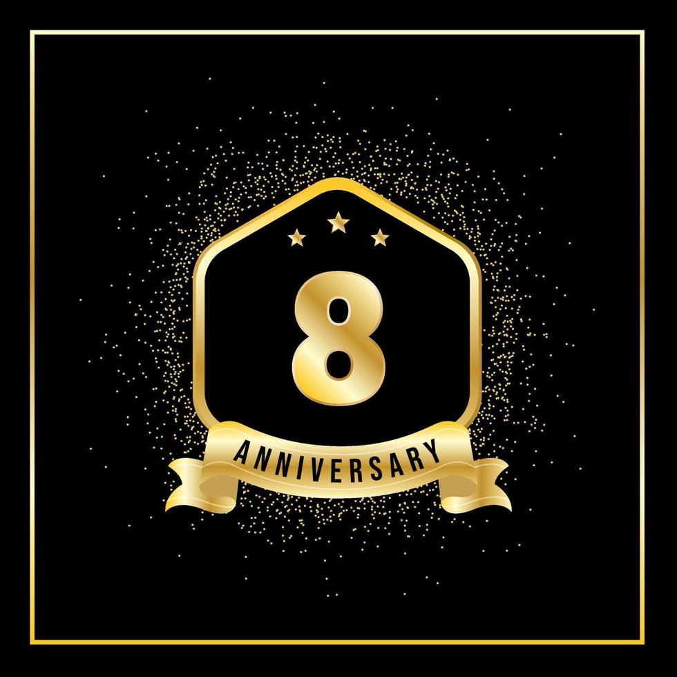 8 Years Anniversary Vector Tempalate for Greeting Card, Poster, Banner, or Print. VEctor Eps10