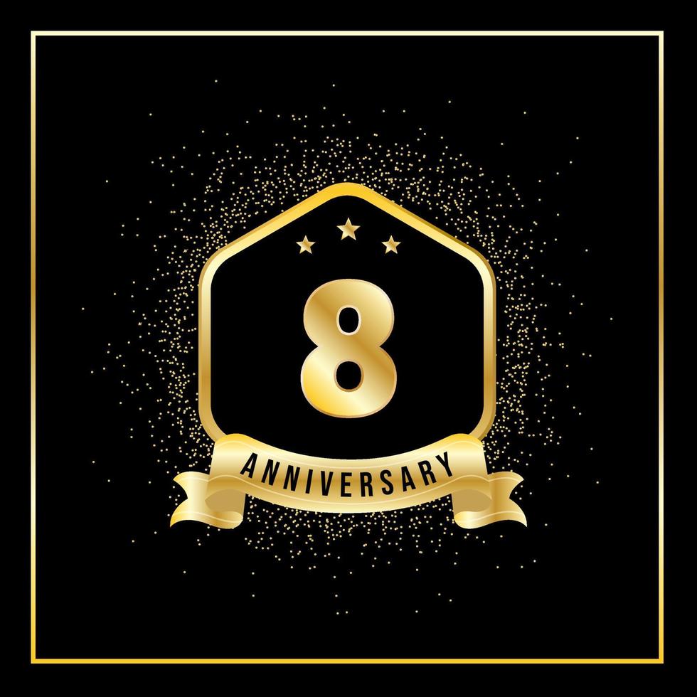 8 Years Anniversary Vector Tempalate for Greeting Card, Poster, Banner, or Print. VEctor Eps10