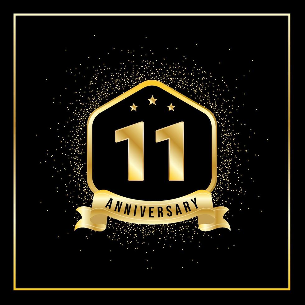 11 Years Anniversary Vector Tempalate for Greeting Card, Poster, Banner, or Print. VEctor Eps10