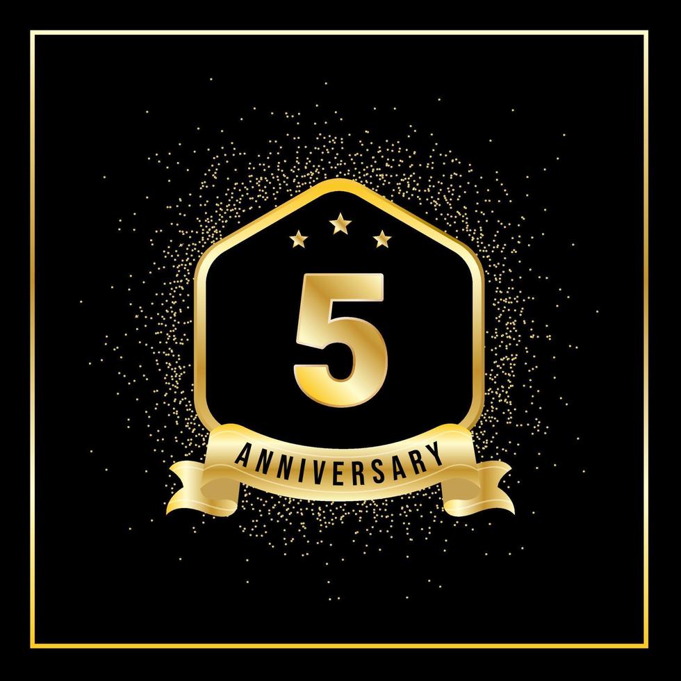 5 Years Anniversary Vector Tempalate for Greeting Card, Poster, Banner, or Print. VEctor Eps10