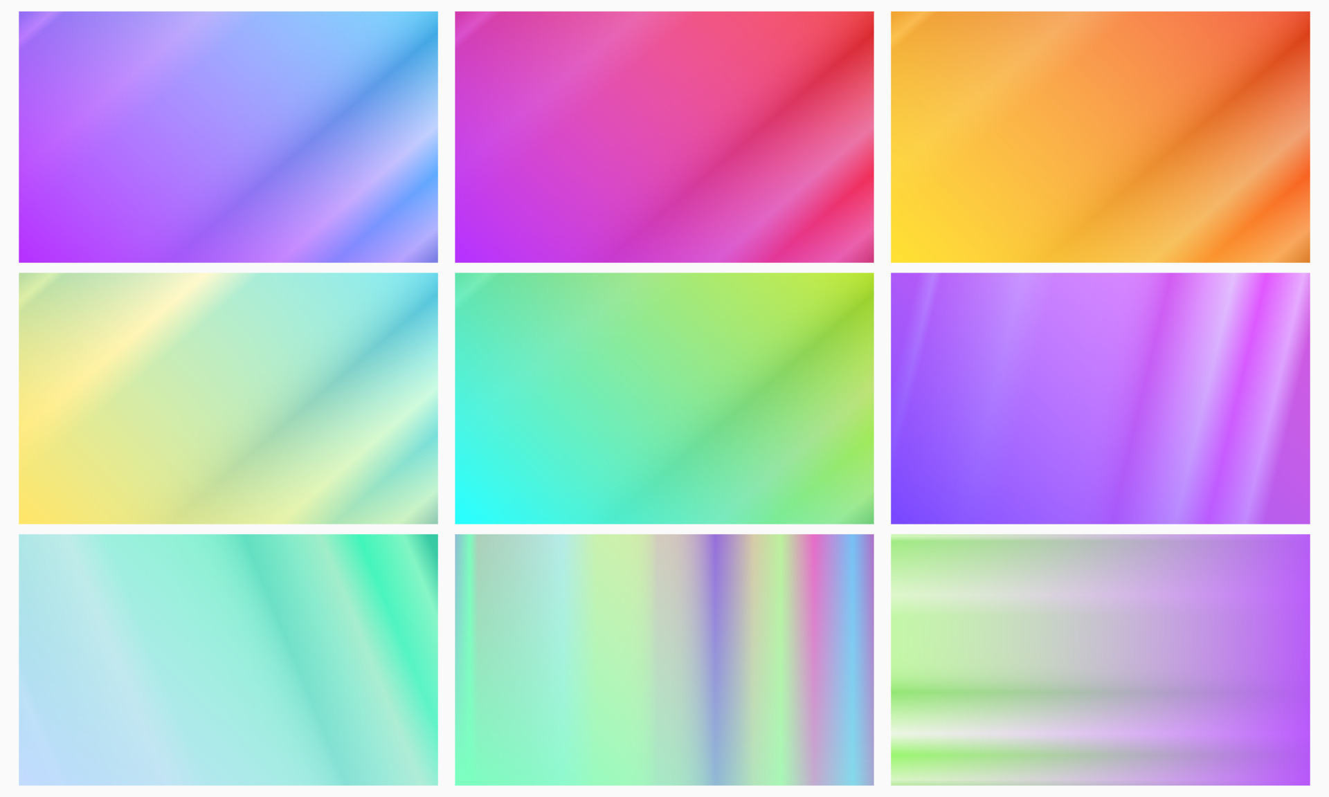 collection of gradient background with shining. abstract, modern and  colorful style. orange, green purple, pink and blue. suitable for wallpaper,  banner, background and flyer 8891541 Vector Art at Vecteezy