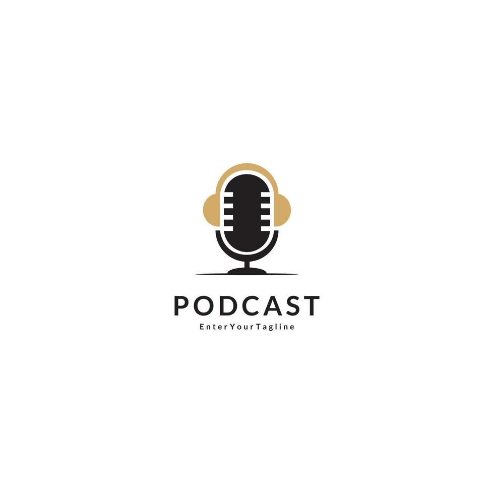 inspiring podcast design or simple radio microphone logo vector