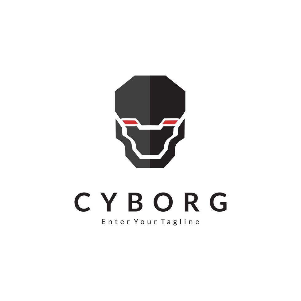 diseño fresco del logotipo del vector del cyborg