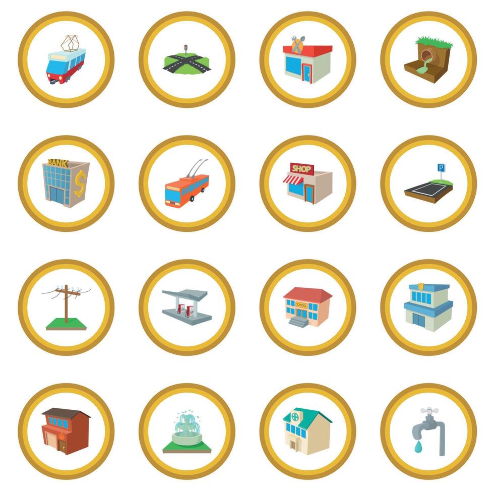 Urban infrastructure icon circle vector
