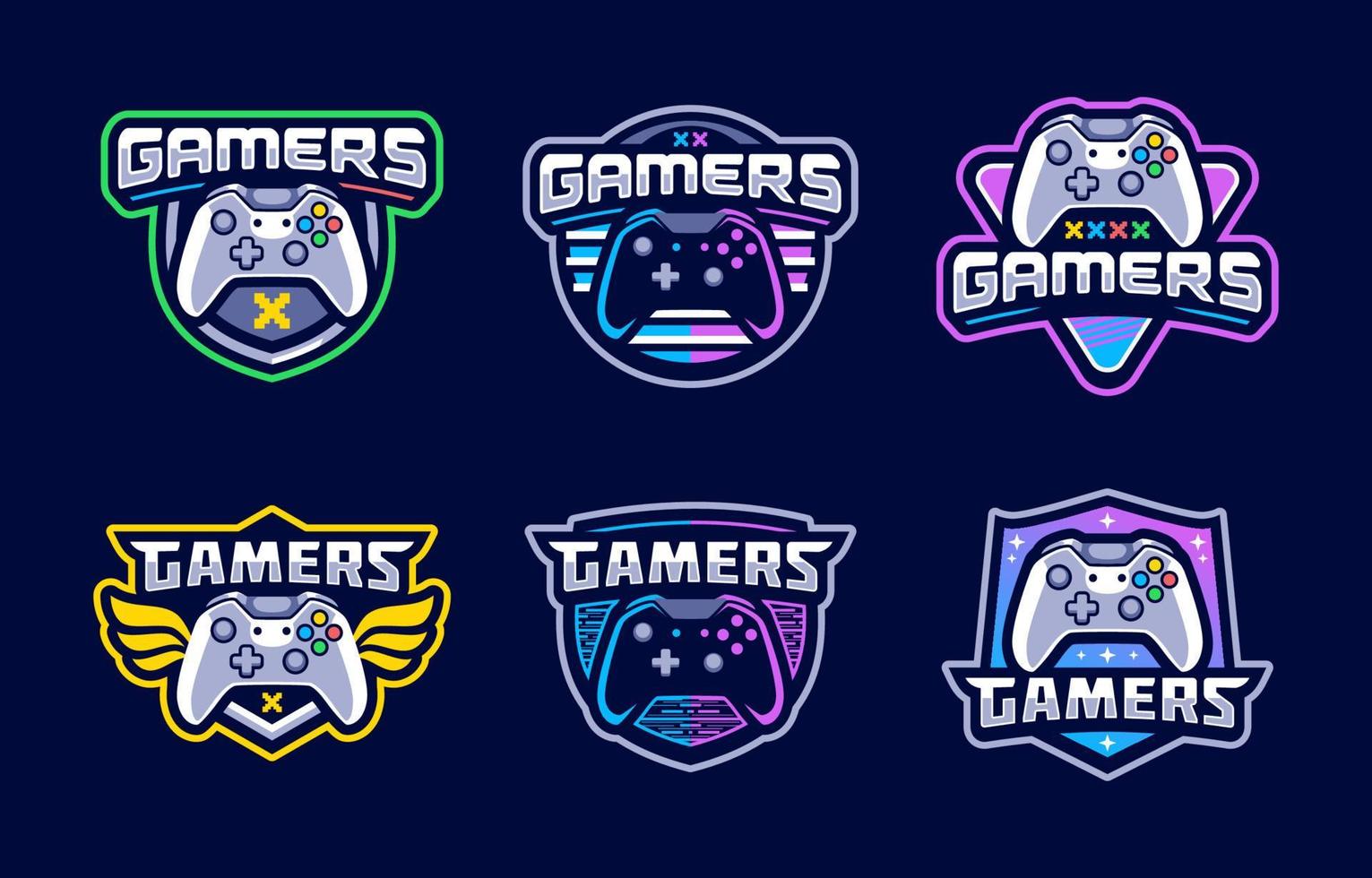 GAMERS CONTROLLER ESPORT LOGOS vector