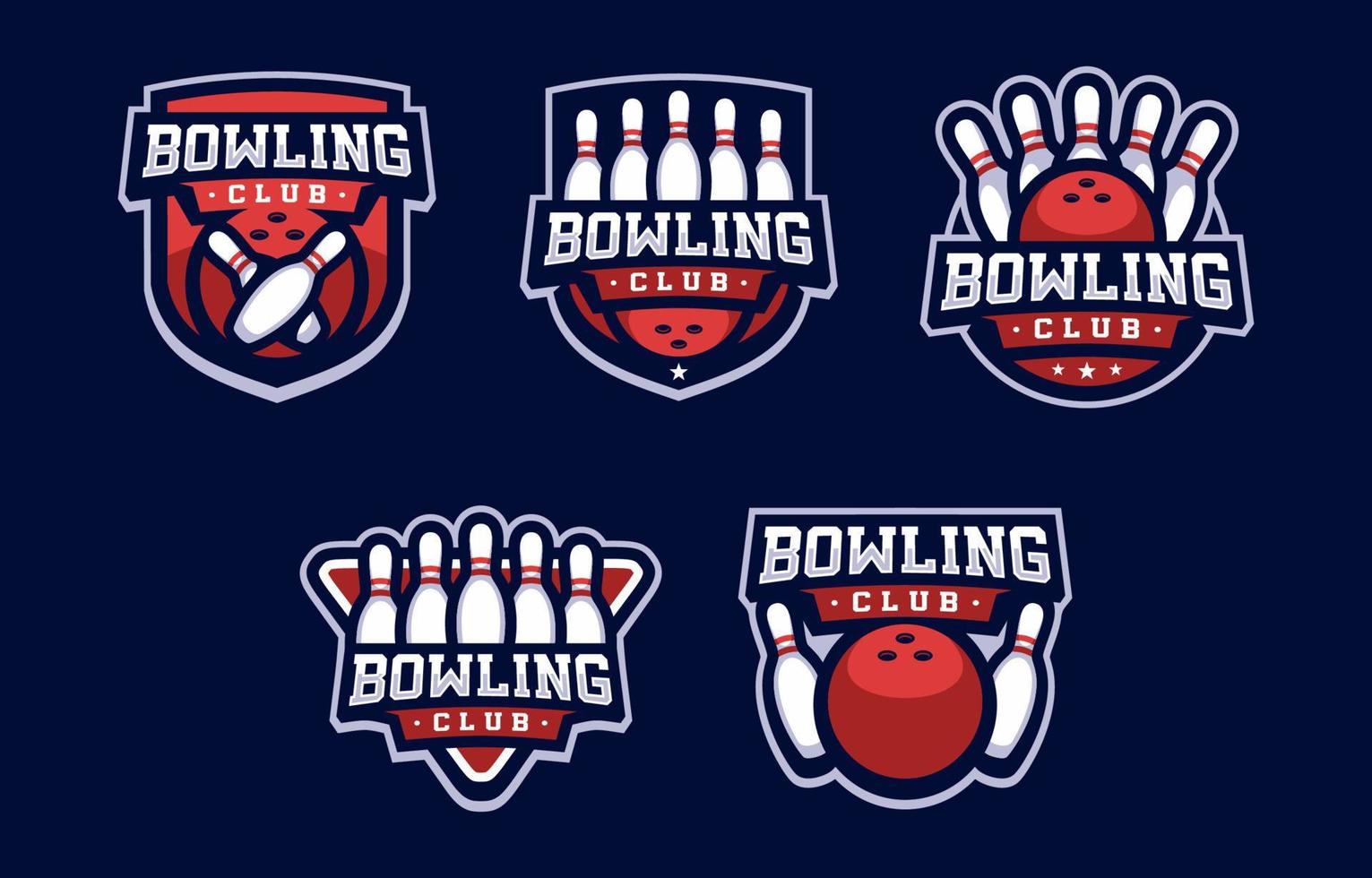 BOWLING CLUB SPORT LOGOS vector