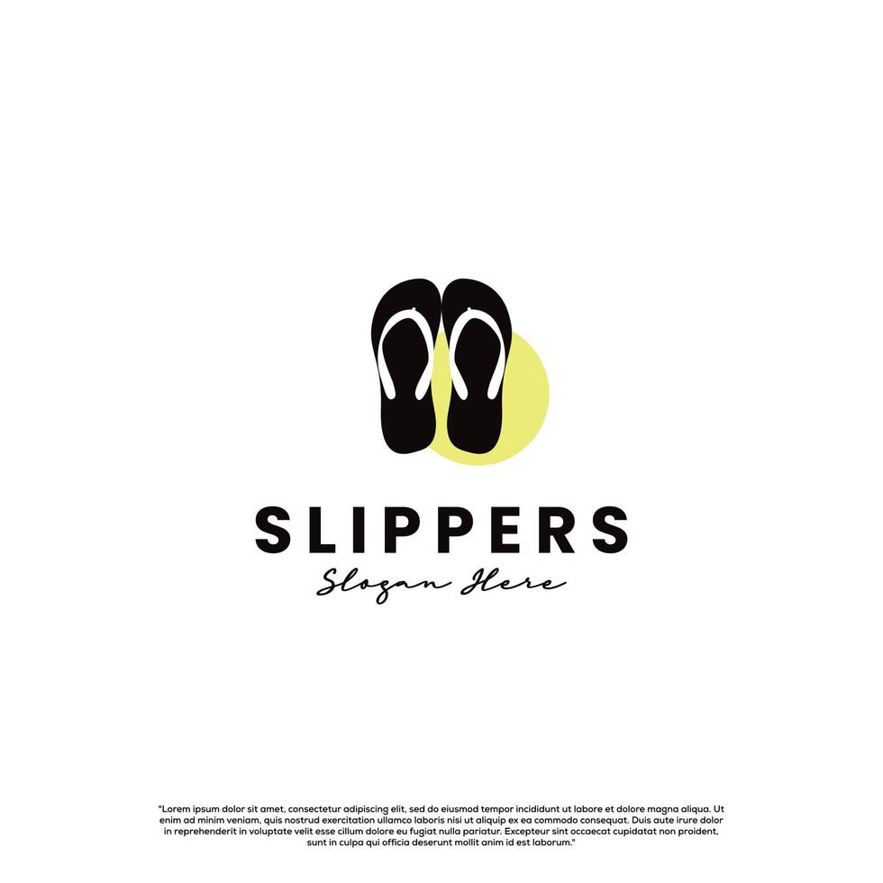 elegant slippers logo icon template vector