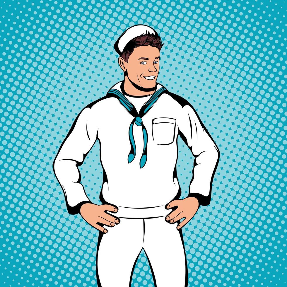 Sailor concept, comics style vector