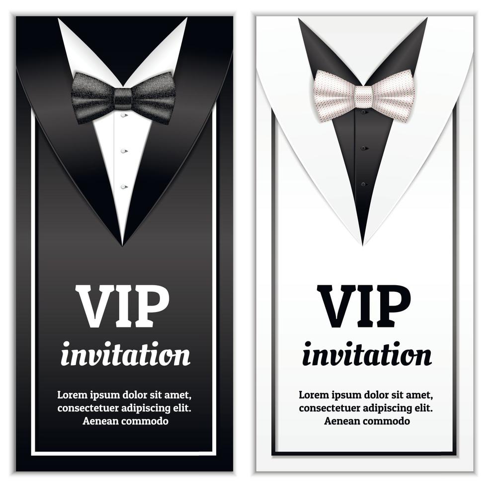 Elegant bowtie banner set, realistic style vector