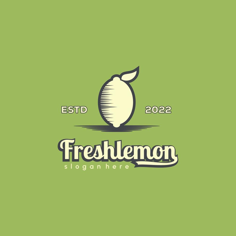 lemon juice vintage logo, fresh lemon icon, lemon with straw logo concept vector