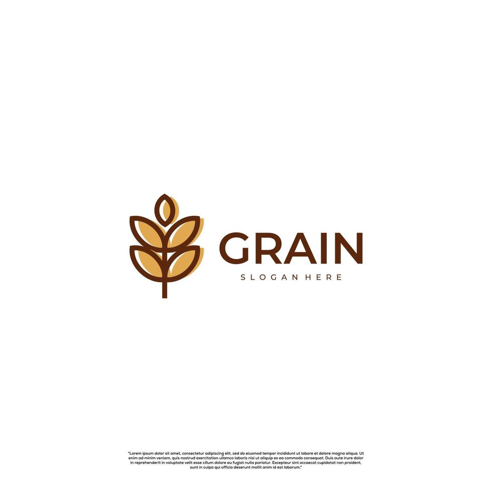 simple wheat logo design modern concept, grain logo icon template vector