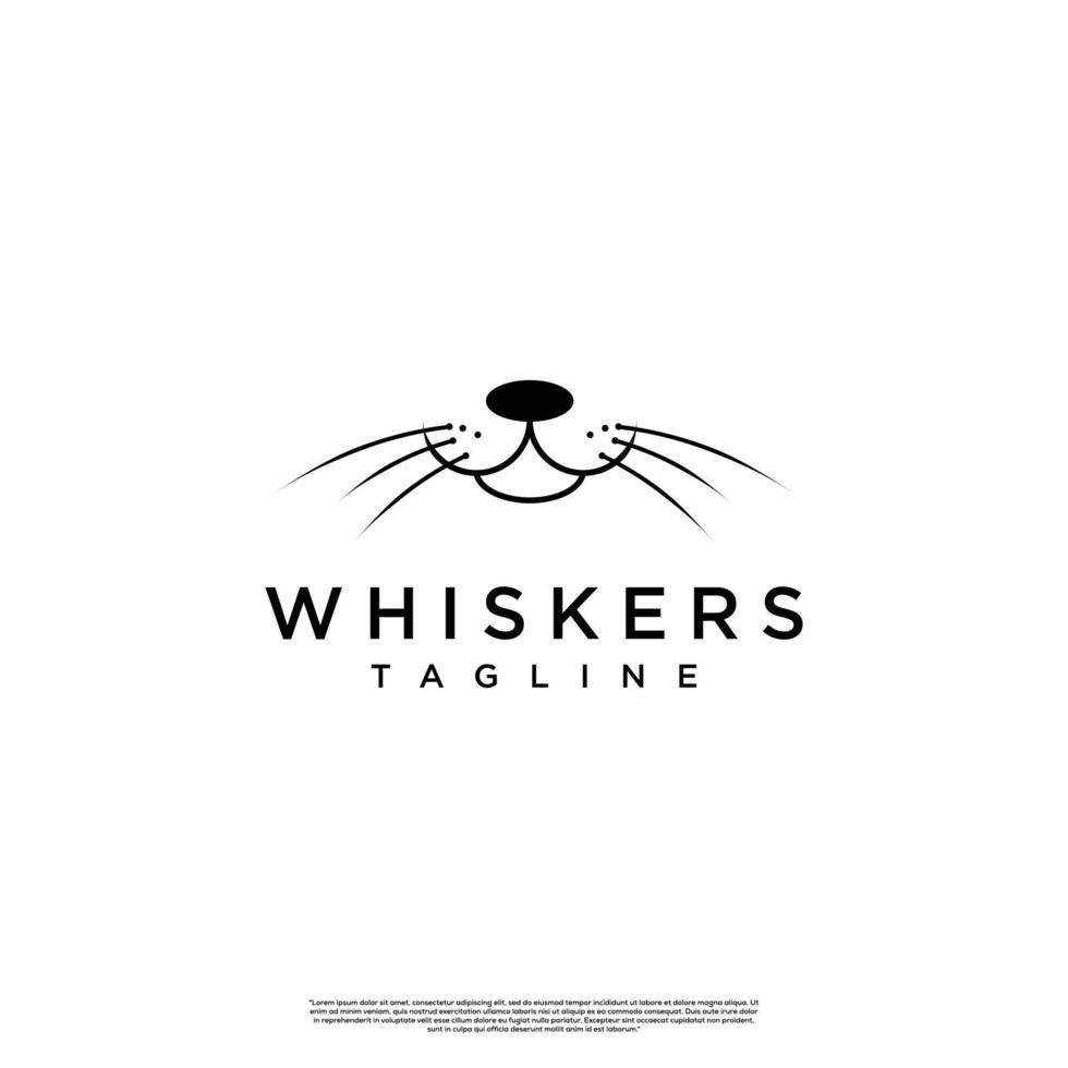 whiskers logo design icon template, pet shop logo illustration vector