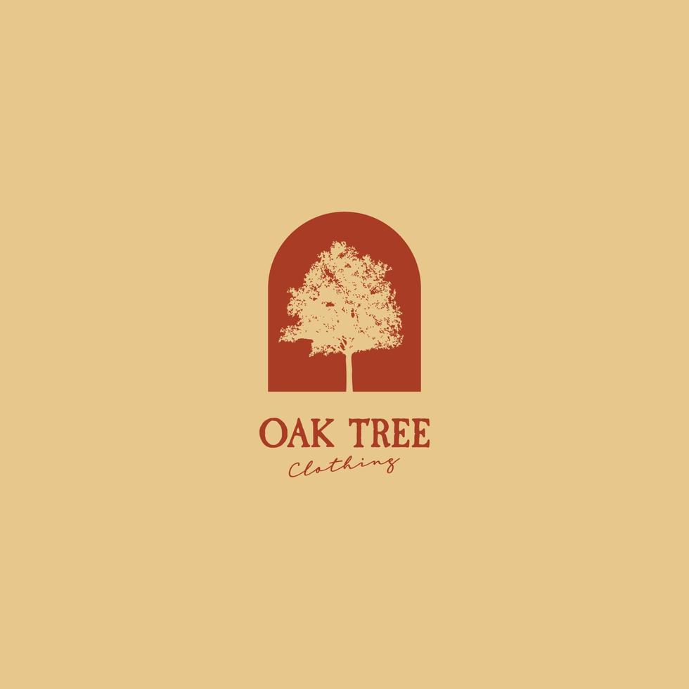 oak Tree Silhouette Picture Wall Frame landscape logo design retro vintage vector