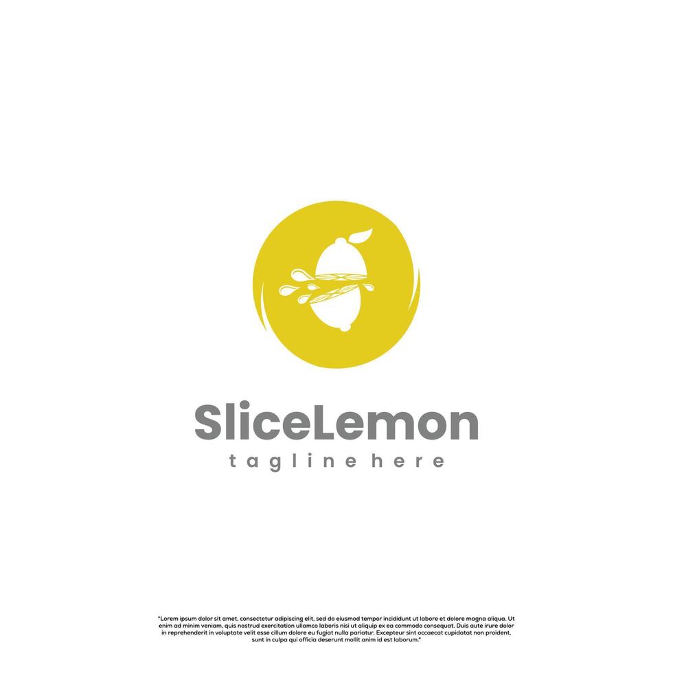 slice lemon logo design icon template vector
