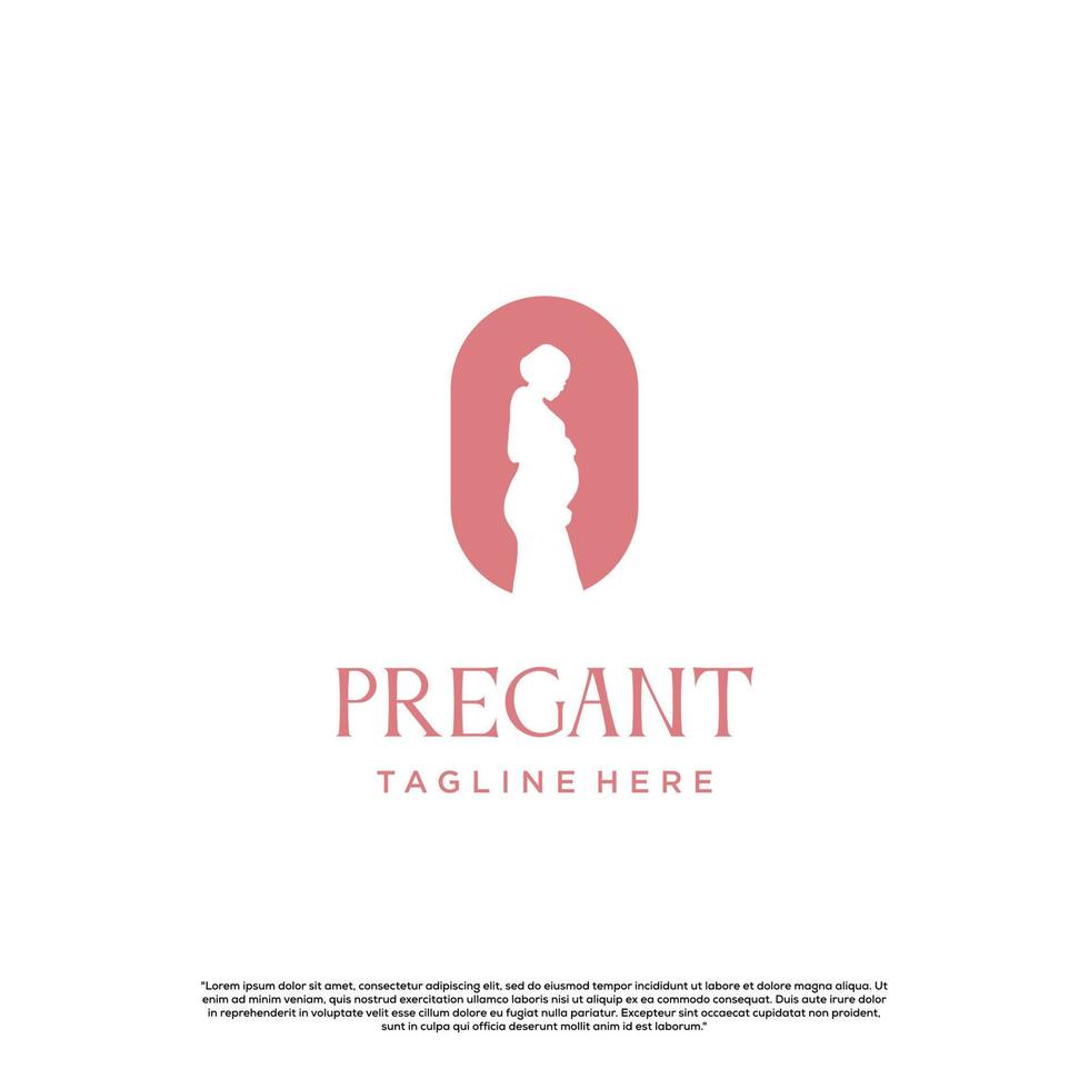 simple minimalist pregnant logo design modern concept vector