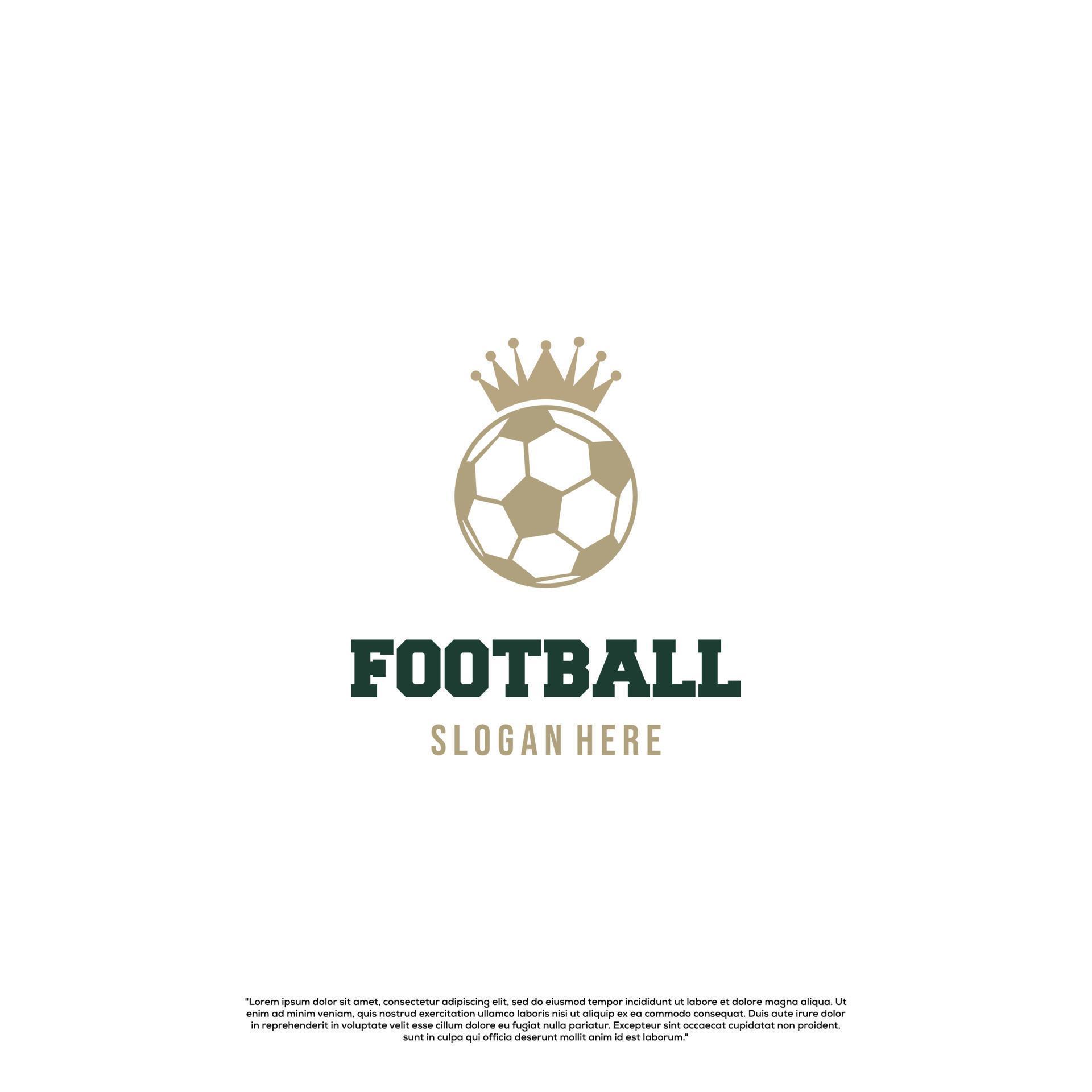 luxury football logo design on isolated background, golden football