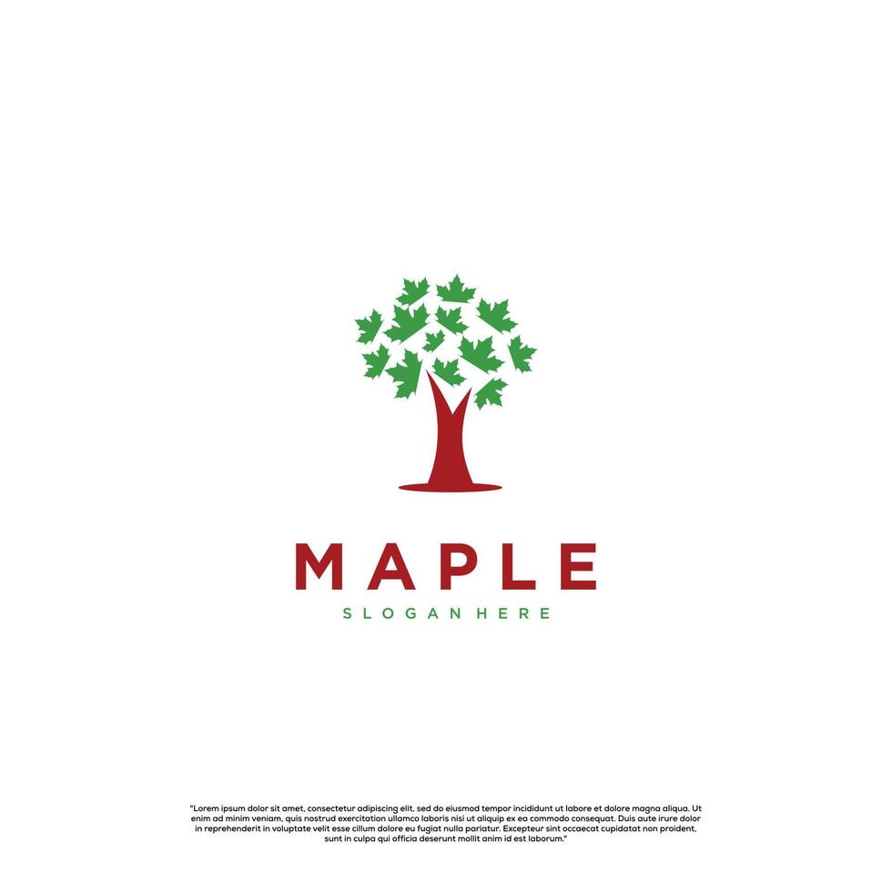 simple maple tree logo design on isolated background vector