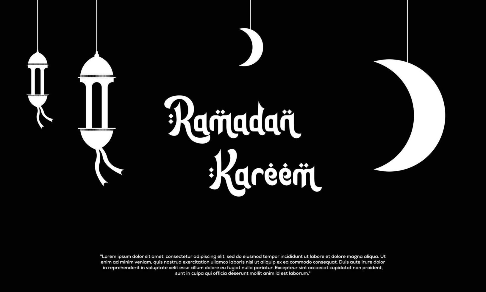 black ramadan kareem vector