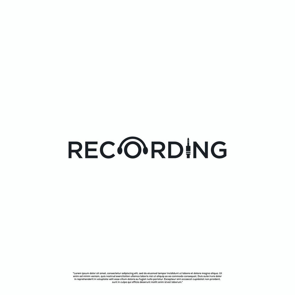 recording logo typography monochrome, recording letter initial icon ...