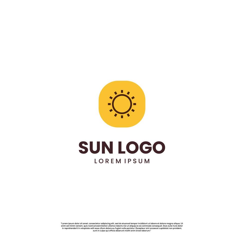 simple minimalist sun logo design modern concept vector