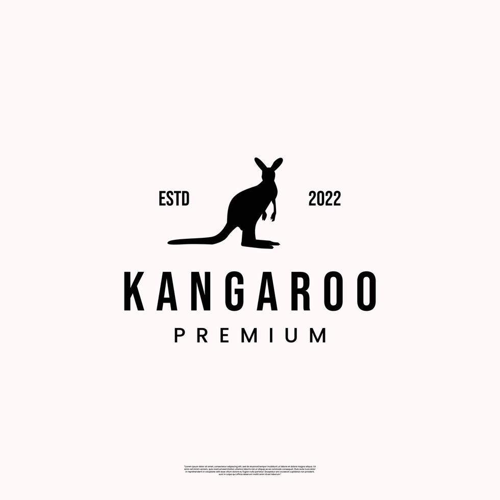 silhouette of kangaroo logo design vintage vector