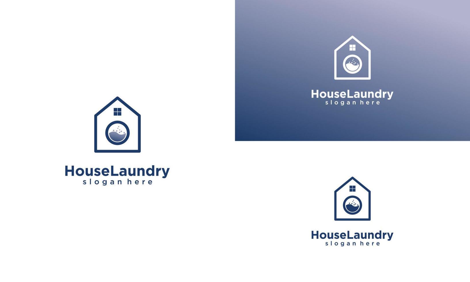 house laundry logo design on isolated background vector