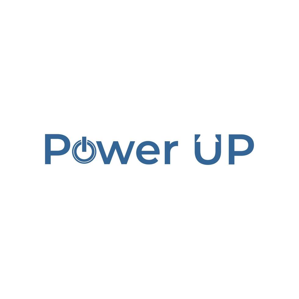 power Up logotype. Typography creative logo design. Flat design vector