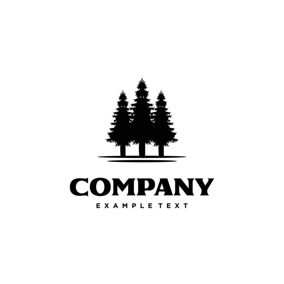 Vintage pine, evergreen, fir, hemlock, spruce, conifer, cedar, coniferous, cypress, larch, pinus trees logo design vector