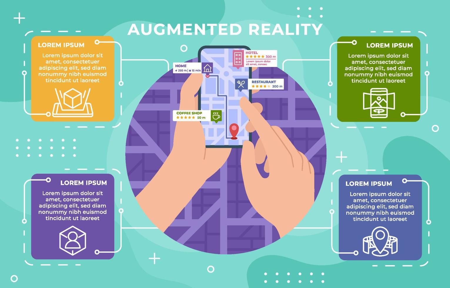 Augmented Reality Technology Infographic vector