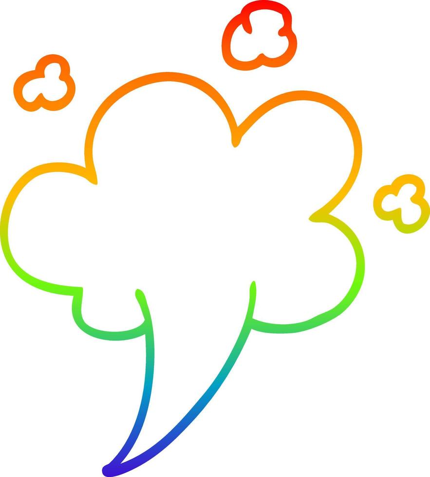rainbow gradient line drawing cartoon gust of air vector