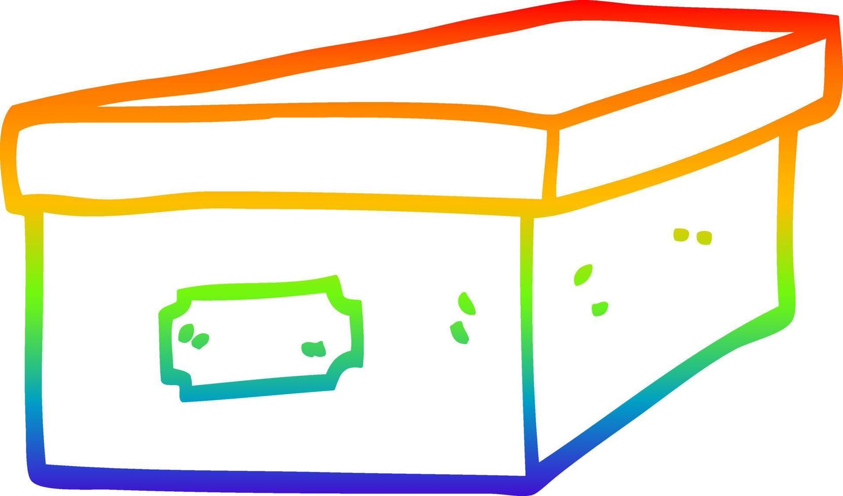 rainbow gradient line drawing cartoon filing box vector