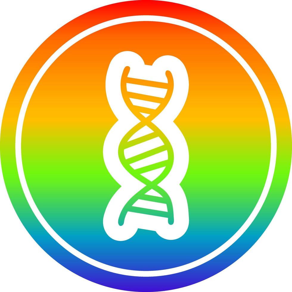 cadena de adn circular en el espectro del arco iris vector