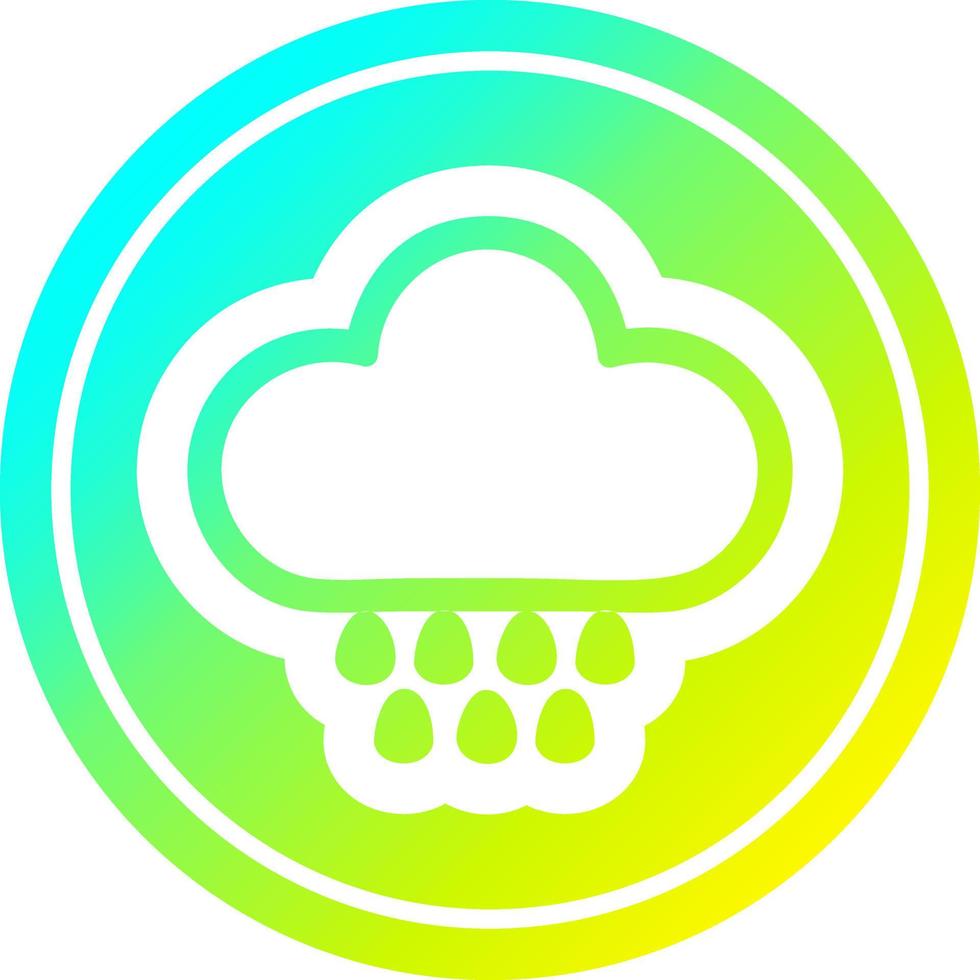 rain cloud circular in cold gradient spectrum vector