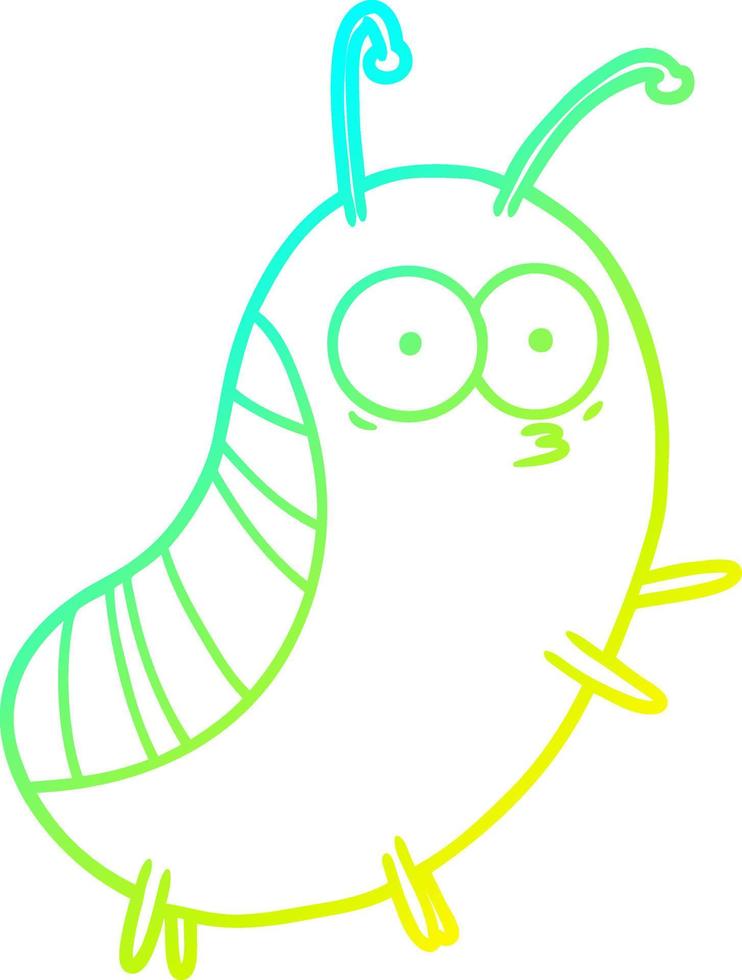 cold gradient line drawing funny cartoon beetle vector