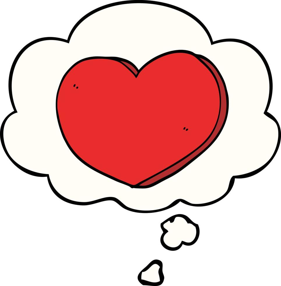 cartoon love heart and thought bubble vector